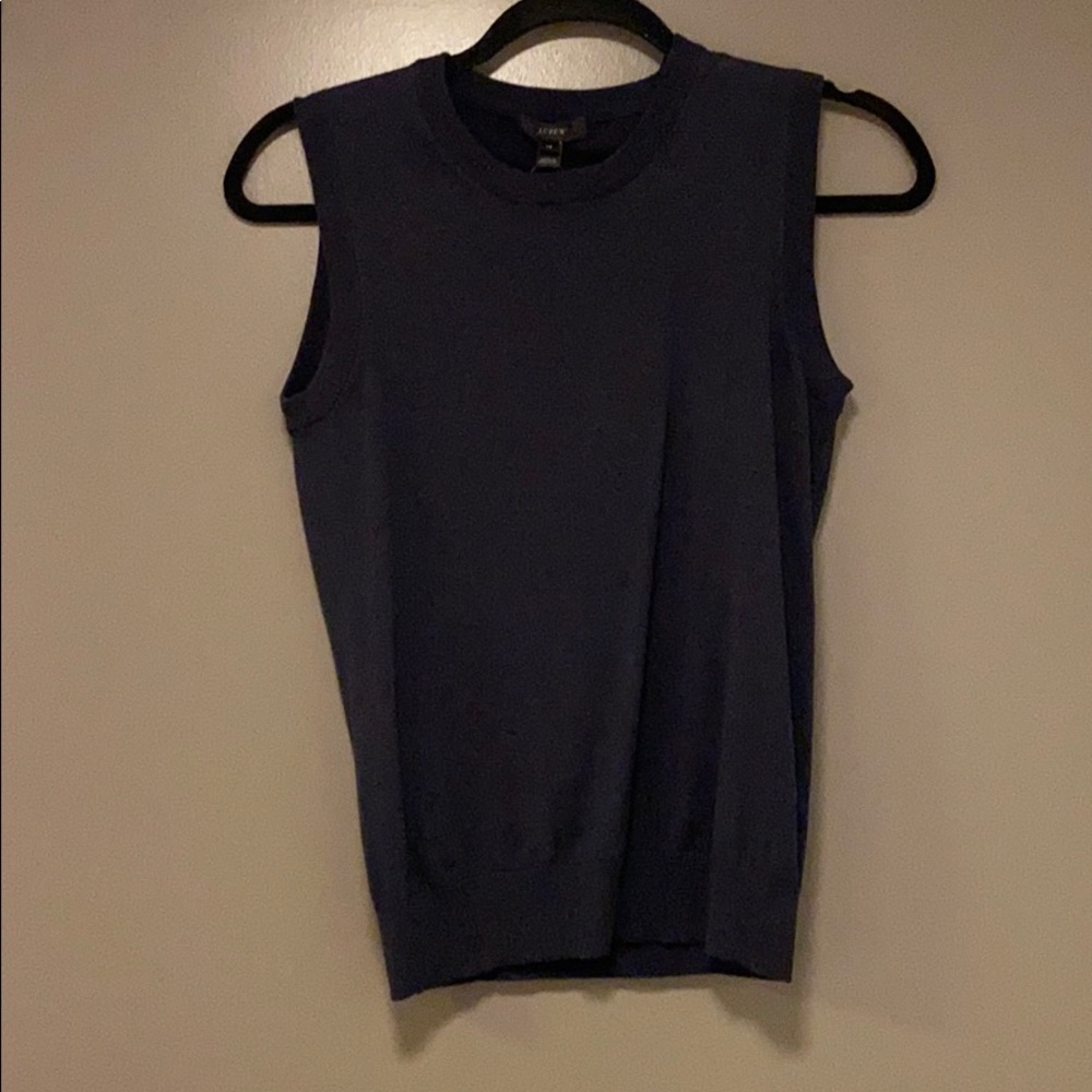 J CREW navy sleeveless sweater